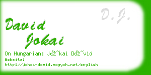 david jokai business card